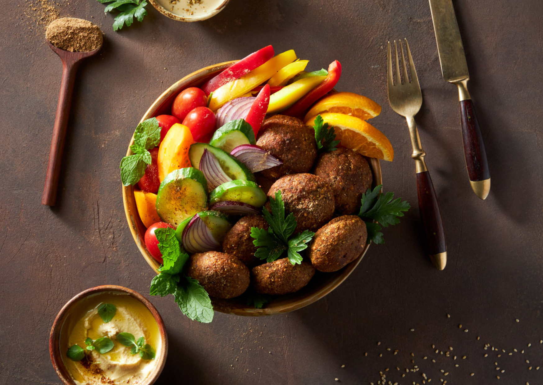 Bowl with falafel