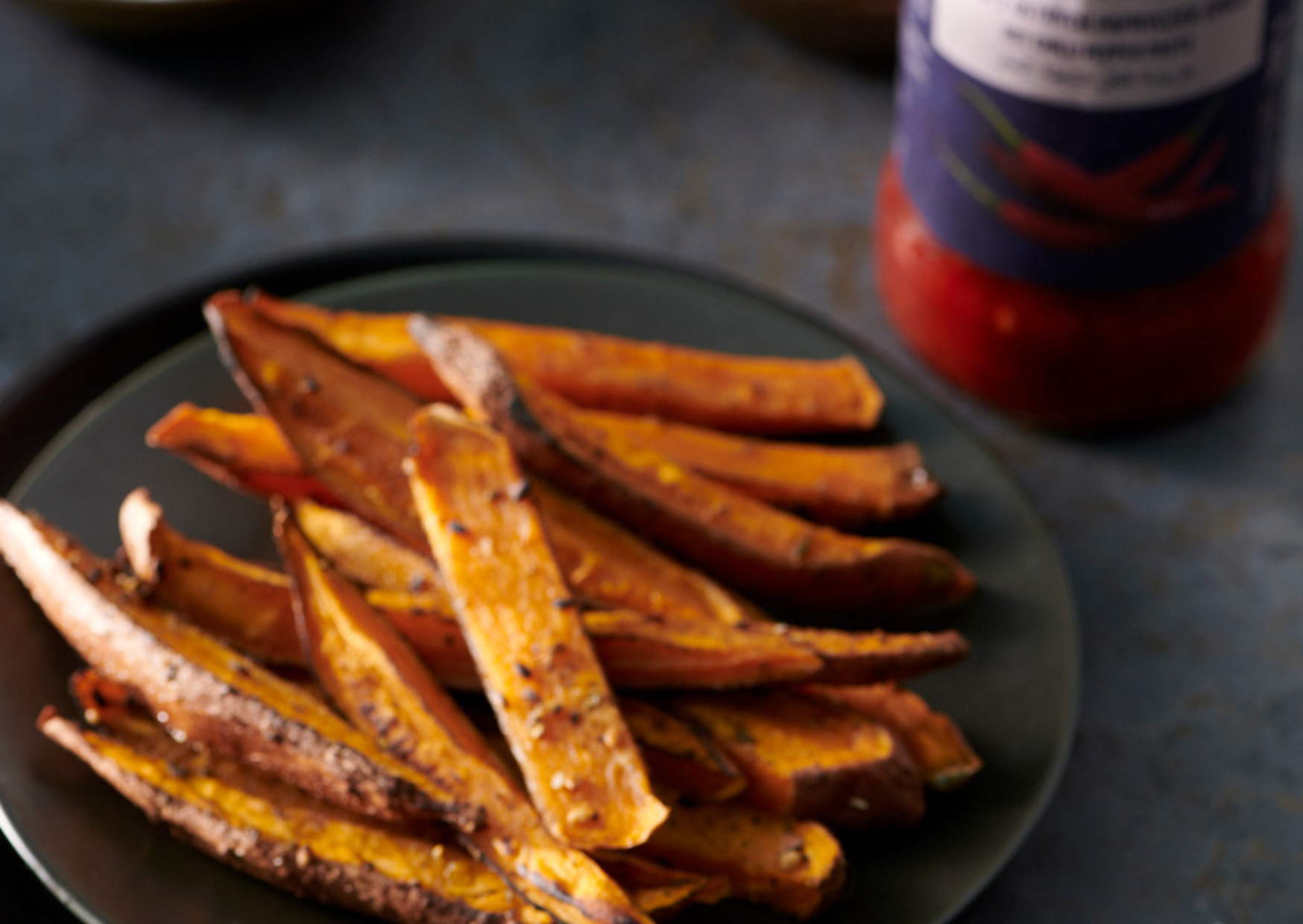 Baked Sweet Potato Fries with Harissa